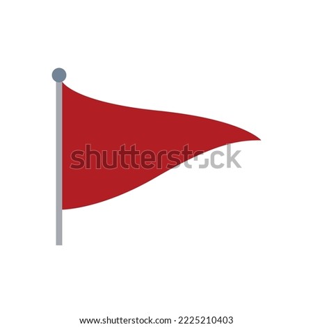 triangular Red Flag emoji symbol sign icon vector illustration isolated flat wave banner 