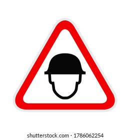 Triangular red Warning Hazard Symbol, vector illustration