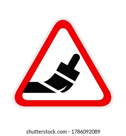 Triangular red Warning Hazard Symbol, vector illustration