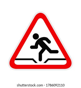 Triangular red Warning Hazard Symbol, vector illustration