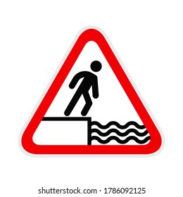 Triangular red Warning Hazard Symbol, vector illustration