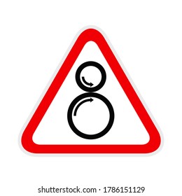 Triangular red Warning Hazard Symbol, vector illustration