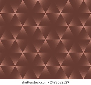 Triangular Retro Styled Seamless Pattern Trend Vector Brown Abstract Background. 50s 60s 70s Geometric Half Tone Art Illustration for Textile Print. Endless Classy Graphical Abstraction for Wallpaper