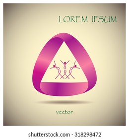  triangular, ribbon , abstract colorful dancing figures
