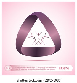 triangular, ribbon , abstract colorful dancing figures