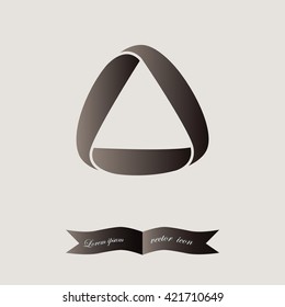  triangular ribbon,  Vector icon