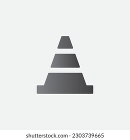 Triangular road divider Construction Icon Symbol Illustration Vector