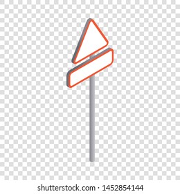 Triangular road sign icon. Isometric 3d illustration of triangular road sign vector icon for web