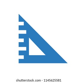 Triangular rule icon vector blue
