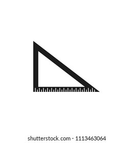 Triangular rule icon vector, filled flat sign, solid pictogram isolated on white. Symbol, logo illustration.