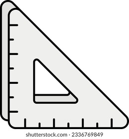 Triangular Ruler color outline icons design