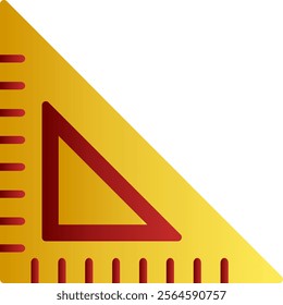 Triangular Ruler Flat Gradient Vector Icon Design