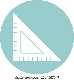 Triangular Ruler Glyph Circle Vector Icon Design