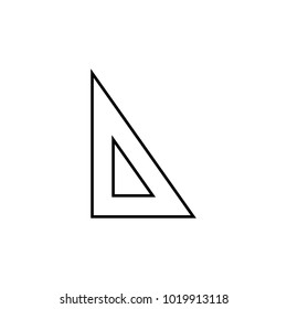 triangular ruler icon. Element for mobile concept and web apps. Thin line  icon for website design and development, app development. Premium icon on white background on white background