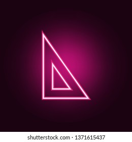 triangular ruler icon. Elements of Web in neon style icons. Simple icon for websites, web design, mobile app, info graphics