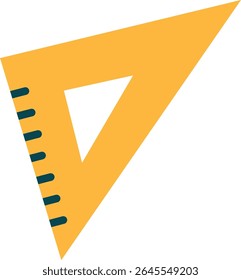 Ícone de Régua Triangular em Estilo de Design Plano para Conceitos de Geometria e Medida
