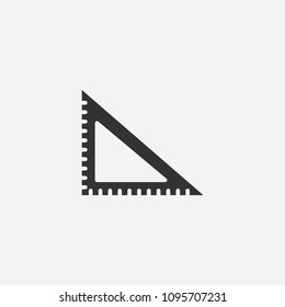 Triangular ruler icon illustration,vector mathematics sign symbol