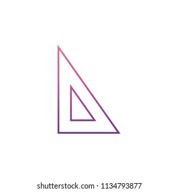 triangular ruler icon in Neon style