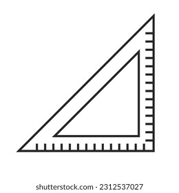 Triangular ruler icon. Set square icon. Vector.