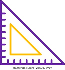 Triangular Ruler Line Two Color Vector Icon Design