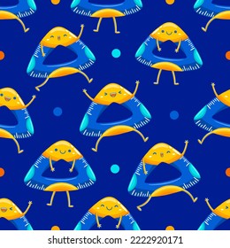 Triangular Ruler Mascot Seamless Pattern