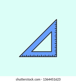 Triangular ruler mono color icon. Simple glyph, flat vector of Education icons for UI and UX, website or mobile application