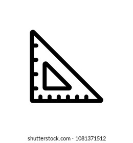 Triangular ruler outline icon illustration isolated vector sign symbol