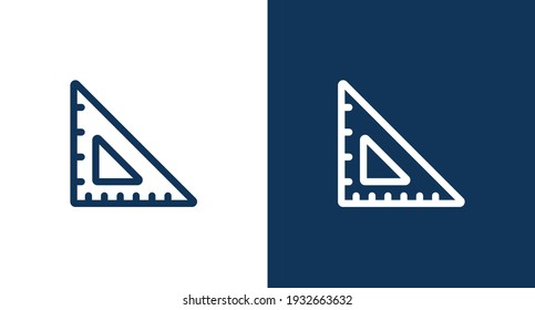 Triangular ruler outline icon illustration isolated vector sign symbol