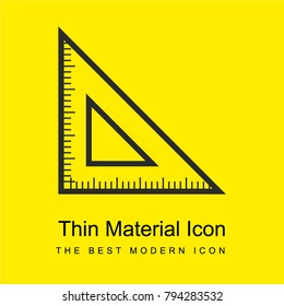Triangular ruler for school bright yellow material minimal icon or logo design