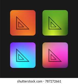 Triangular ruler for school four color gradient app icon design