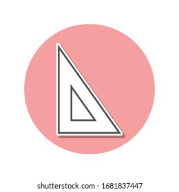 triangular ruler sticker icon. Simple thin line, outline vector of web icons for ui and ux, website or mobile application