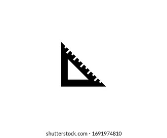 Triangular ruler vector flat icon. Isolated ruler illustration 