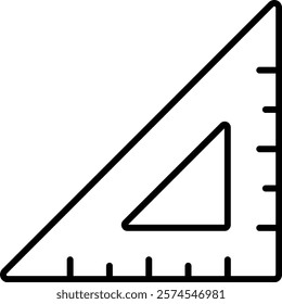 Triangular Ruler vector icon. Can be used for printing, mobile and web applications.