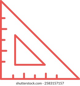 Triangular Ruler vector icon. Can be used for printing, mobile and web applications.