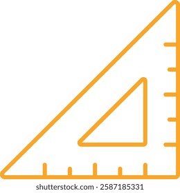 Triangular Ruler vector icon. Can be used for printing, mobile and web applications.