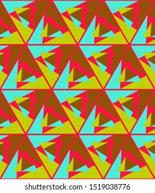 Triangular seamless pattern. Geometric abstract polygonal mosaic. Decorative backdrop for wallpaper, pattern fills, web page background, surface textures.