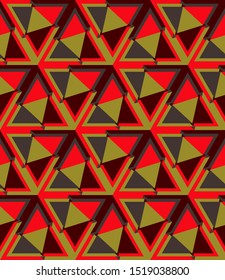 Triangular seamless pattern. Geometric abstract polygonal mosaic. Decorative backdrop for wallpaper, pattern fills, web page background, surface textures.
