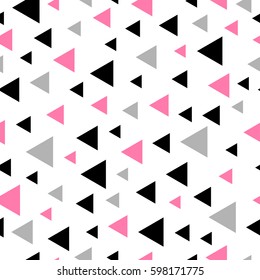 Triangular seamless pattern. Memphis background