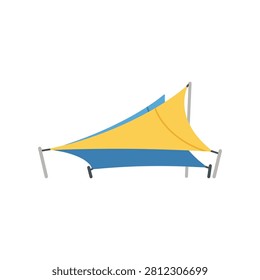 Triangular shade sail outdoor canopy vector graphic with triangle protection architecture structure illustration