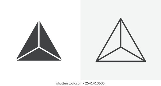 Triangular shape icon flat and simple set design