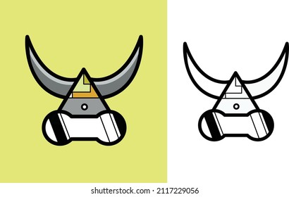 triangular shape viking helmet vector