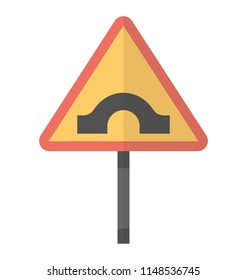 
Triangular shaped board with bridge on it, bridge ahead information symbol 
