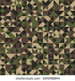 Triangular Shaped Camouflage Seamless Pattern. Abstract Vector Background