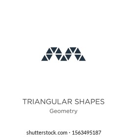 Triangular shapes forming waves icon vector. Trendy flat triangular shapes forming waves icon from geometry collection isolated on white background. Vector illustration can be used for web and mobile 