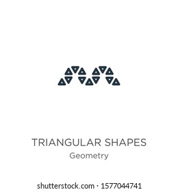 Triangular shapes forming waves icon. Thin linear triangular shapes forming waves outline icon isolated on white background from geometry collection. Line vector sign, symbol for web and mobile