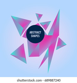 Triangular shapes with gradient colors with lettering