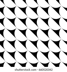 Triangular shapes motif. Seamless surface pattern design with ethnic ornament. Black and white interlocking figures tessellation background. Flooring image. Digital paper, page fill. Vector wallpaper.