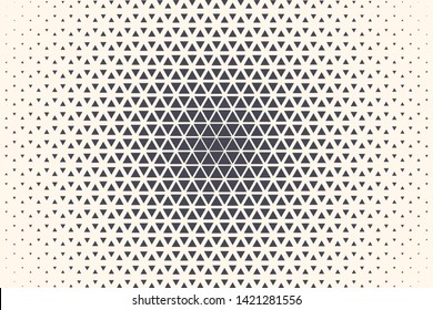 Triangular Shapes Vector Abstract Geometric Technology on Light Background. Halftone Triangles Retro Simple Pattern Backdrop. Minimal 80s Style Dynamic Tech Wallpaper