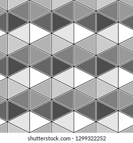 Triangular shapes wallpaper.Figures background.Triangles ornament. Geometric backdrop. Seamless pattern. Polygons motif. Digital paper, textile print, web design, abstract. Vector