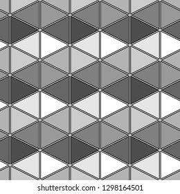 Triangular shapes wallpaper.Triangles ornament. Geometric backdrop. Figures background.Seamless pattern. Polygons motif. Digital paper, textile print, web design, abstract. Vector.